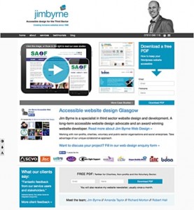 Accessible Web Design by Jim Byrne Accessible Web Design Glasgow for Third Sector: Charities, Voluntary Sector